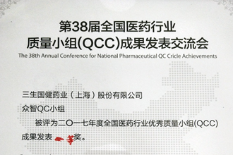 兴发xf187喜获全国医药行业QCC成果发表一等奖